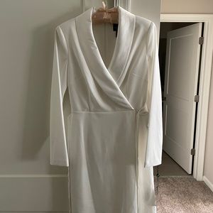 Adrianna Papell Knit Crepe Tuxedo A-Line Dress